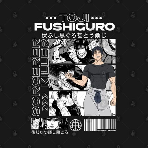 Toji Fushiguro - Jujutsu Kaisen Manga Tshirt Design, Anime Tshirt Design Ideas, Anime Graphic Design, Jujutsu Kaisen Tshirt, Jujutsu Kaisen Toji, Itachi Mangekyou Sharingan, Toji Fushiguro, Tshirt Printing Design, Anime Printables