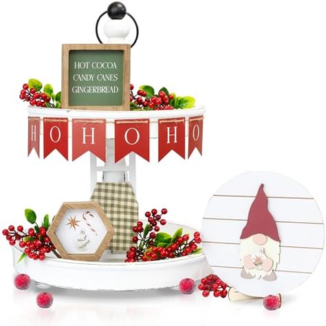 The Ultimate Farmhouse Tiered Tray Decor Set for All Seasons and Holidays - Perfect Christmas Holidays Decoration Bundle Incl. Valentines Day, Fall & More - Centerpiece for Home & Kitchen Decor Modern Farmhouse Centerpiece, Season Decorations, Tray Decor Christmas, Fall Tiered Tray Decor, Farmhouse Centerpiece, Mini Signs, Home Kitchen Decor, Easter Time, Beautiful Centerpieces