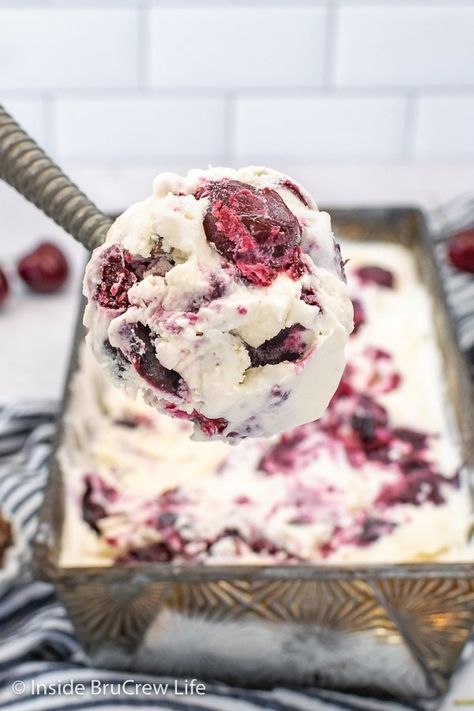 Cherry Garcia Ice Cream, Chocolate Cherry Ice Cream, Raspberry Ripple Ice Cream, Buttermilk Ice Cream, Cherry Garcia, Cherry Ice Cream, Vanilla Ice Cream Recipe, Cherry Vanilla, Ice Cream Maker Recipes