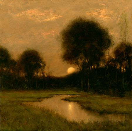 Earthscape by Michael Fratrich Dennis Sheehan, Tonalist Paintings, Moody Landscape, Impressionist Landscape, Paintings I Love, Night Art, Landscape Artist, Painting Class, Oil Painting Landscape