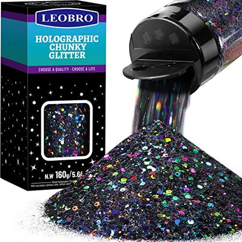 Diy Glitter Shoes, Holographic Black, Glitter Jars, Glitter Jewelry, Glitter Lip Gloss, Diy Glitter, Resin Glitter, Epoxy Tumblers, Design Makeup