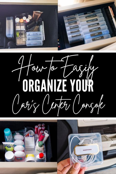 When it comes to car organization, the center console is one of the most important places to keep things in order. This is because when you’re driving, you need easy access to everything that you need. If your center console is disorganized, then you’ll be spending more time looking for what you need and that... Small Car Console Organization, Mom Suv Organization, Tahoe Organization Ideas, Organizing Car Center Console, Car Organization Ideas Center Console, Car Console Organization Diy, Organize Car Console, Middle Console Organization Car, Organation Ideas