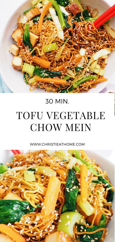 Tofu Chow Mein, Indian Chow Mein Recipe, Tofu Lo Mein Recipe, Vegetarian Chow Mein Recipe, Chow Mein Recipe Vegetable, Chinese Pasta, Vegan Chow Mein, Mi Xao, Vegetarian Noodles Recipes