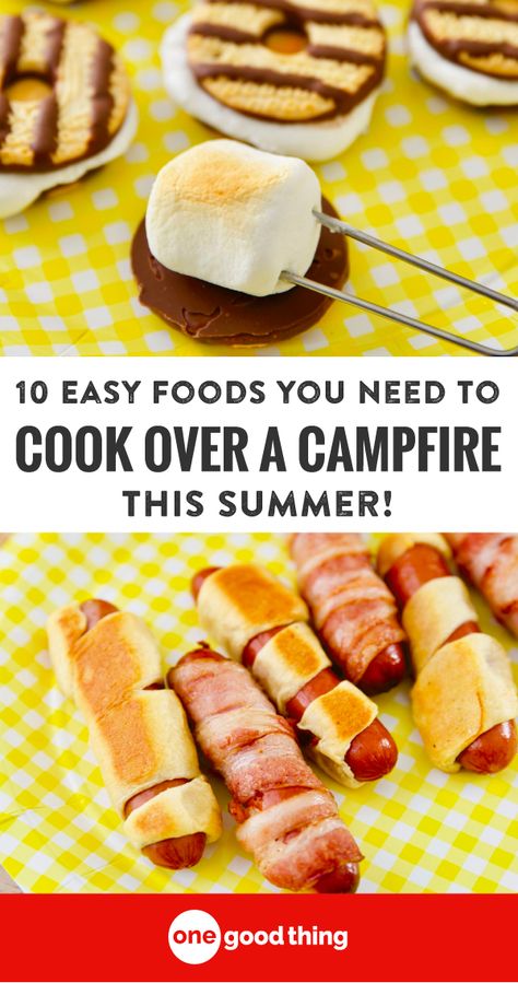 Campfire food is a summertime tradition! Here are 10 delicious and easy things to try cooking around your campfires this summer. #outdoorcooking #cookingoutdoors #campfirecooking #camping #summer #summerecipes Dutch Oven Camping Recipes, Summer Campfire, Campfire Desserts, Camping Dishes, Camping Snacks, Camping Dinners, Things To Try, Easy Camping Meals, Campfire Food