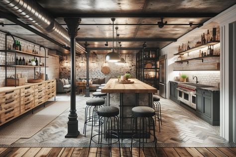 10 Inspiring Basement Kitchen Designs That Will Transform Your Space - Utah Basement Finishing Spanish Floor Plans, Basement Mudroom, Basement Game Room Ideas, Fusion Kitchen, Beautiful Kitchenware, Kitchen Basement, Basement Studio, Dream Basement, Basement Finishing