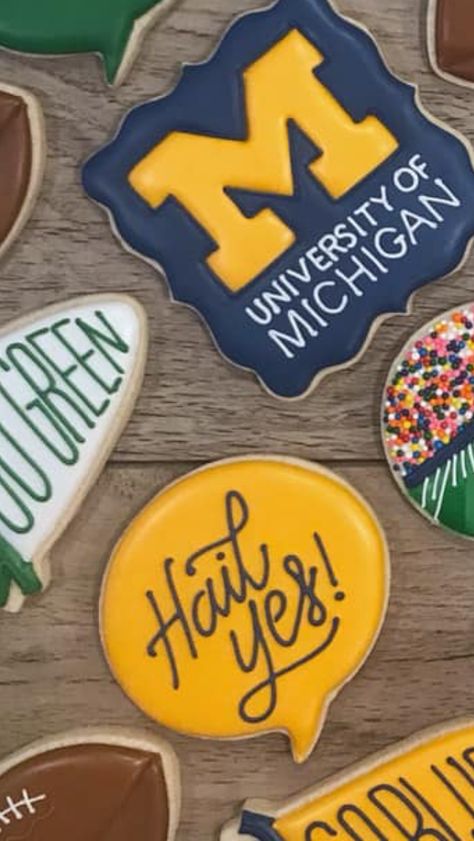 Michigan Vs Michigan State, College Cookies, Grad Cookies, Smart Cookies, Cookie House, Cookie Business, Graduation Cookies, Michigan Football, Smart Cookie