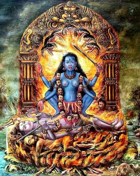 Bhairava God Art, Dakshina Kali, Das Mahavidya, Maa Kali Photo, Indian Goddess Kali, Durga Kali, Tantra Art, Mother Kali, Kali Mata