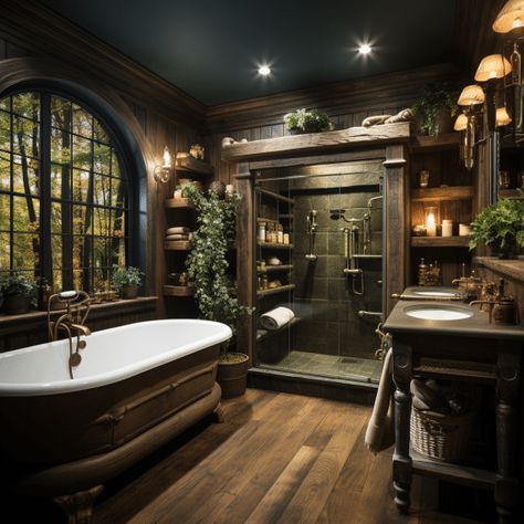 Rustic Cabin Bathroom, Small Rustic Bathroom Ideas, Small Rustic Bathroom, Farmhouse Bathroom Accessories, Cabin Bathrooms, Eclectic Bathroom, Rustic Bathroom Designs, Rustic Bathroom Decor, Cabin Interiors