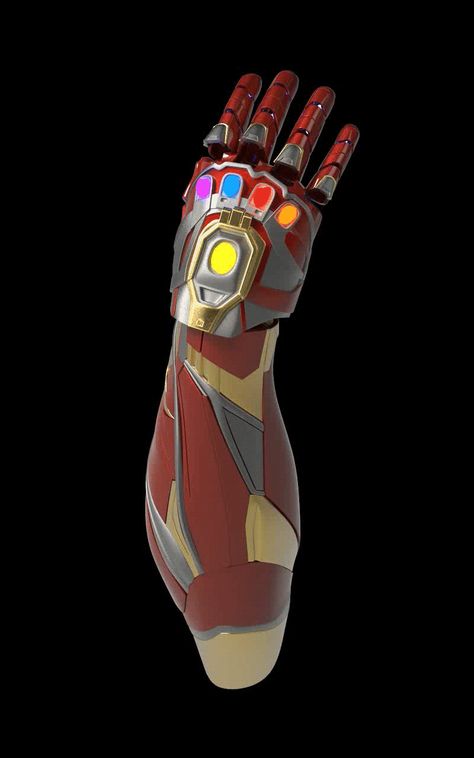 Tech Gauntlet, Iron Man Infinity Gauntlet, Gauntlet Design, 6 Infinity Stones, Stark Tech, Iron Man Drawing, Deco Tv, Futuristic Typography, Futuristic Helmet