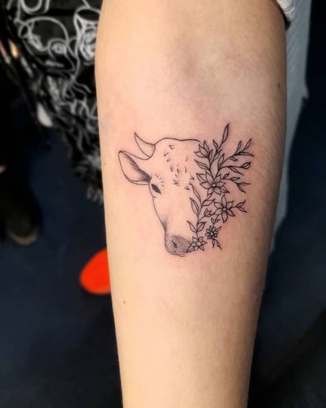 Tattoos Cow, Farming Tattoos For Women, Cattle Tattoo, Fine Line Cow Tattoo, Agriculture Tattoo, Cow Tattoo Small Simple, Line Cow Tattoo, Highland Cow Tattoo Simple, Farmer Tattoo Ideas