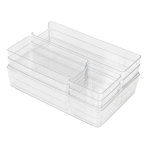 Clear Desk Organizer, Preppy Desk, Desk Drawer Organisation, Draw Organizer, Office Storage Organization, Room Wishlist, Desk Organisation, Clear Desk, Desk Organizer Set