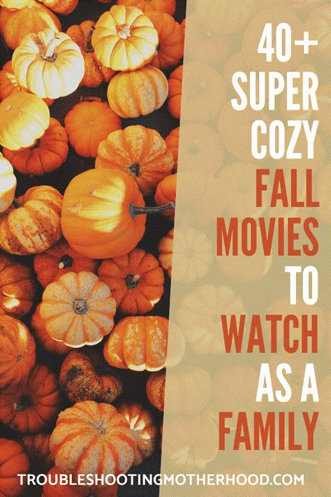 A list of over 40 movies that are fun to watch as a family, broken down into age-appropriate groups. There is something for every age group from classic movies, cartoons, and spooky and coming-of-age movies. Great way to spend some fun time with your kids on a rainy day. Fall movie bucket list, fall movie night with the family that kids will love. October Movie Night Ideas, Best Movies To Watch In The Fall, Classic Fall Movies List, Kids Fall Movie Night, Fall Movies For Toddlers, Fall Family Movie Night Ideas, Best Family Movies Of All Time, Movies To Watch During Fall, Fall Themed Movie Night