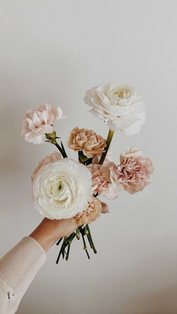 Minimalist Bridal Bouquet Simple, Neutral Flower Bouquet, Carnation Wedding Bouquet, Carnation Wedding Flowers, Minimalist Bouquet, Carnation Wedding, Carnation Bouquet, Blush Bridal Bouquet, Bridal Bouquet Peonies