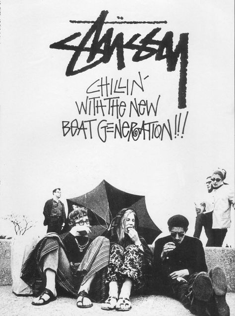 Stussy Chillin with the new beat generation! Stussy Wallpaper, Beat Generation, Desain Editorial, Vintage Poster Design, Image Swag, Picture Collage Wall, Central Saint Martins, Bedroom Posters, New Poster