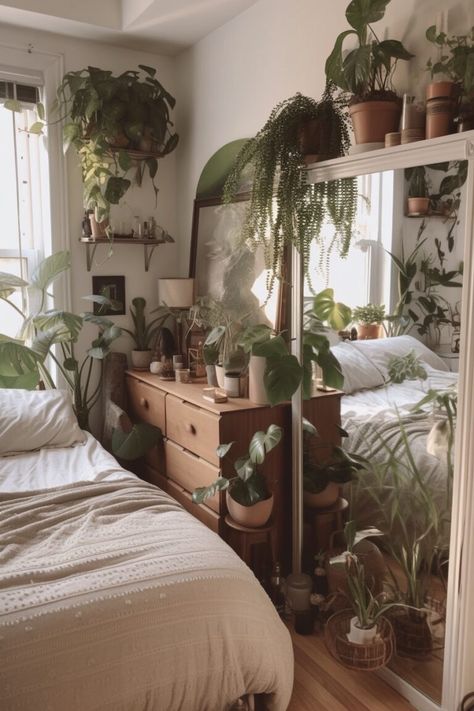 36 Cozy Earthy Bedroom Decor Ideas that will Leave you Relaxed & Inspired - Days Inspired Natural Small Bedroom Ideas, Cozy Earthy Bedroom Comfy, Earthcore Bedroom, Earthy Bedroom Color Palette, Room Nature Aesthetic, Small Earthy Bedroom, Nature Room Ideas Bedroom, Cozy Earthy Bedroom Romantic, Earth Tone Bedroom Aesthetic