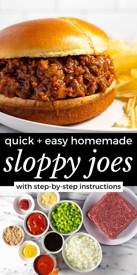 The Easiest Homemade Sloppy Joes Recipe Old Fashioned Sloppy Joe Recipe, Best Sloppy Joe Recipe, Crock Pot Sloppy Joes, Sloppy Joe Mix, Homemade Sloppy Joe Sauce, Sloppy Joe Recipe Easy, Homemade Sloppy Joe Recipe, Beef Chorizo, Sloppy Joe Recipe