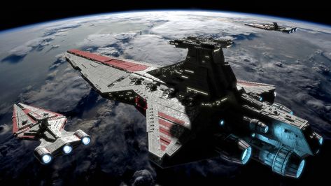 Venator Star Destroyer (4K render) - Imgur Star Wars Venator, Star Destroyer Wallpaper, Star Wars Clones, Star Wars Background, Star Wars Spaceships, Star Wars Models, Star Wars Vehicles, Star Wars Battlefront, Sci Fi Ships