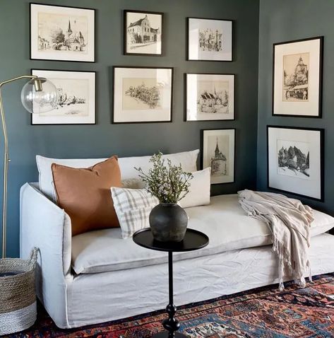 Homburg Grey, Homburg Gray, Sherwin Williams Gray, Dark Paint Colors, Homburg, Bright Rooms, Grey Room, Grey Paint Colors, Fall Bedroom