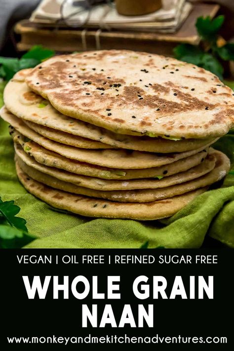 Wfpb Bread, Vegan Oil Free, Monkey And Me Kitchen Adventures, Monkey And Me, Plant Based Diet Recipes, Nigella Seeds, Vegan Bread, Pastry Flour, Naan Bread