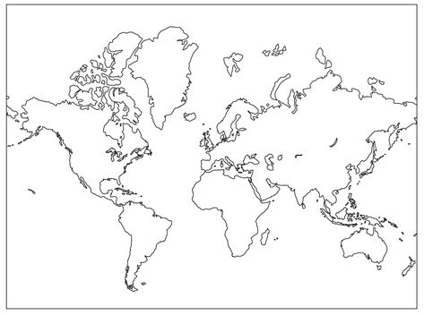 World Outline, Blank World Map, World Map Outline, World Map Continents, World Map Printable, Map Quiz, Geography Worksheets, Geography For Kids, Continents And Oceans