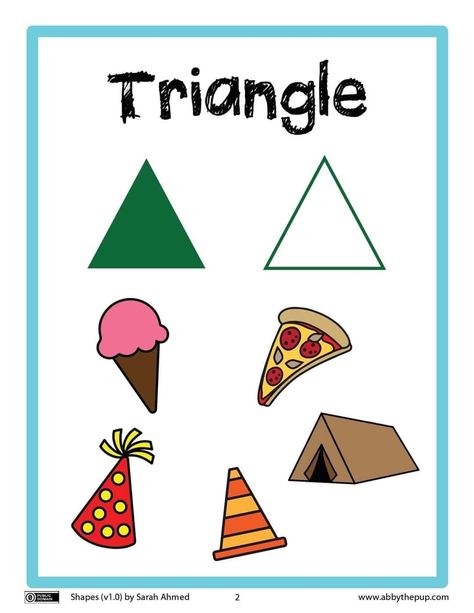 Triangle Shape Objects, Shapes Preschool Printables, Diy Cake Topper Printable, Shape Activities Preschool, Drawing Lessons For Kids, Shapes Preschool, Flower Pot Design, Alphabet Activities Preschool, Shapes Activities