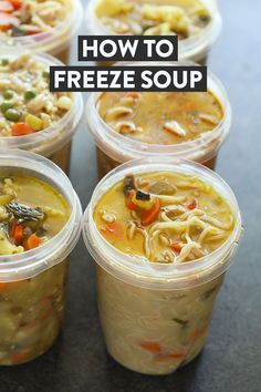 Freeze Soup, Freezing Food Guide, Freezer Soups, Freezing Soup, Freezer Dinners, Freezer Friendly Meals, Freezable Meals, Freezer Meal Planning, Make Ahead Freezer Meals