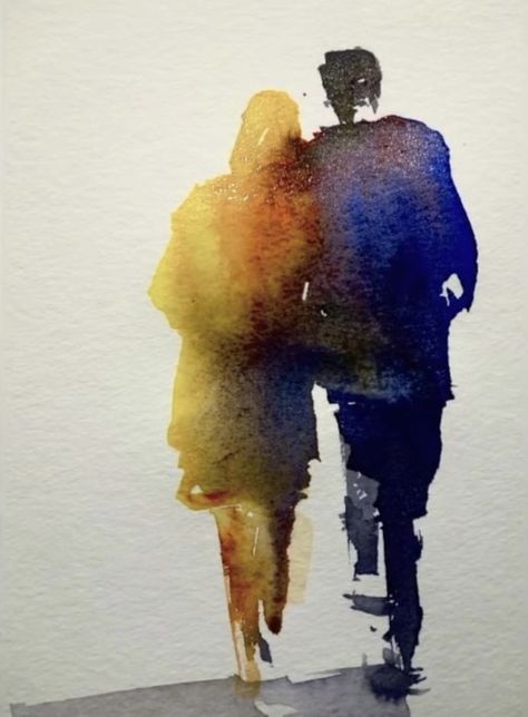 Cool Watercolor Paintings, Watercolor Figure Painting, Better Muslim, Doing Better, Sketches Of People, Watercolour Inspiration, Soyut Sanat Tabloları, It's Never Too Late, Figure Sketching