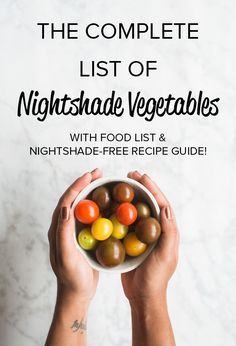 Nightshade Vegetables List, Nightshade Vegetables, Nightshade Free Recipes, List Of Vegetables, Aip Diet, Filling Food, Aip Recipes, Elimination Diet, Healthy Food List