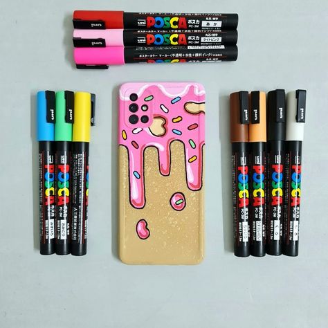 Posca Marker Phone Case, Posca Pen Phone Case, Posca Phone Case, Marker Projects, Candy Phone Cases, Tumbler Cups Personalized, Customized Phone Covers, Diy Marker, Posca Markers