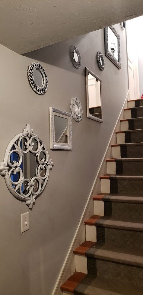 Stair Decorating Ideas Wall, Apartment Stairway Decorating, Stairway Decorating Ideas Wall, Wall Above Stairs Decor, Stairway Wall Decorating Ideas, Above Stairs Decor, Stairway Wall Decor, Stairs Wall Decor Ideas, Upstairs Hallway Ideas