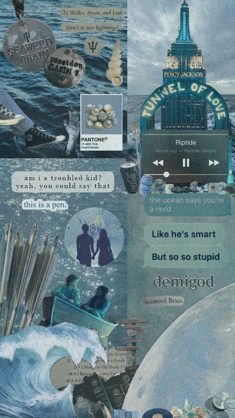 #percyjackson #walkerscobell #posiden #cabin3 Percy Jackson Collage, Percy Jackson Wallpaper, Daughter Of Poseidon, Cabin Aesthetic, Tunnel Of Love, Wise Girl, Witch Girl, Seaweed Brain, Leo Valdez