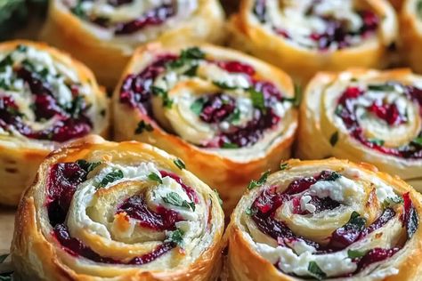 Pinwheels With Cream Cheese, Cranberry Feta Pinwheels, Cranberry Pinwheels, Feta Pinwheels, Soft Flour Tortillas, Cream Cheese Roll Up, Cream Cheese Rolls, Cranberry Cream Cheese, Festive Appetizers