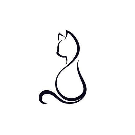 Silouette Tattoo, Cat Silhouette Tattoos, Silhouette Chat, Cat Simple, Kitten Tattoo, Cat Logo Design, Chat Logo, Hip Thigh Tattoos, Logo Silhouette