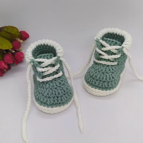 Crochet Safety Work Boots Baby Booties – Free Pattern – Anni Craft Booties Crochet Free Pattern, Bootie Crochet Pattern Free, Crochet Baby Sneakers Free Pattern, Baby Booties Free Pattern Crochet, Baby Shoes Crochet Free Pattern, Baby Booties Crochet Pattern Free, Crochet Booties Free Pattern, Crochet For Baby Boy, Crochet Baby Boy Booties