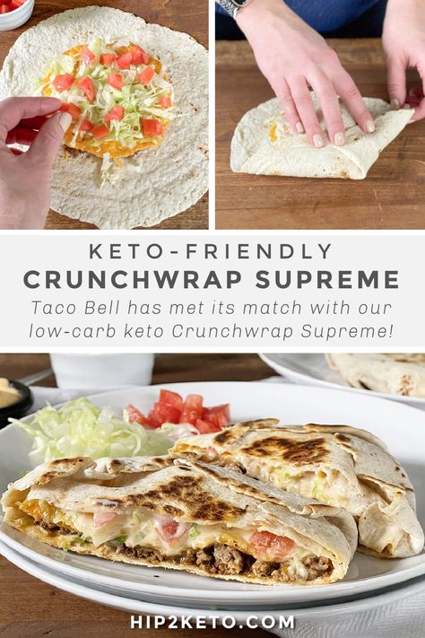 Keto Crunchwrap, Healthier Me, Crunchwrap Supreme, Crunch Wrap, Boiled Egg Diet Plan, Diet Recipes Easy, Keto Taco, Low Carb Low Sugar, Best Low Carb Recipes