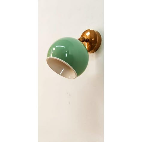 Adjustable Sconce with Green Metal Dome, in Very Good conditions.  Designed 1970 to 1979 Up to 250V (Europe/UK Standard).The wiring of this item may be original and might need replacement, if not specified otherwise. Wall Mount Lamps Bedroom, Green Wall Lighting, Eclectic Bathroom Wall Light Fixtures, Whimsical Wall Sconces, Green Glass Light, Fun Lamps, Green Wall Lamp, Bedroom Sconces, Sunroom Decor