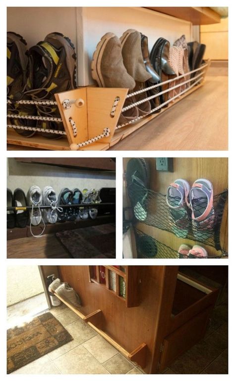 shoe organizer vanlife - Ecosia - Images Rv Shoe Storage Ideas, Rv Shoe Storage, Rangement Caravaning, Camper Storage Ideas Travel Trailers, Organize Shoes, Travel Trailer Organization, Trailer Organization, Shoe Storage Ideas, Auto Camping