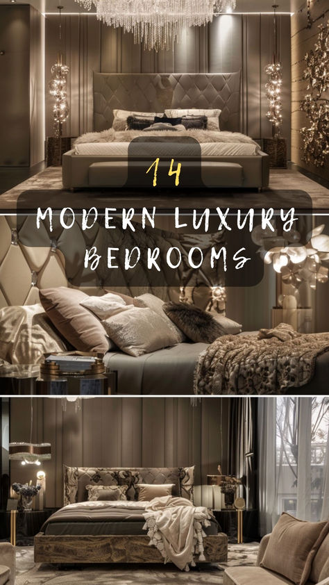 Dreaming of a luxurious retreat? Discover 14 modern luxury bedroom ideas that blend style and comfort seamlessly. Click to get inspired! 🌟🛏️ #LuxuryBedroom #ModernHome #BedroomDesign #HomeDecor #InteriorInspiration Modern Feminine Bedroom Chic, Designer Bedrooms Luxury, Luxury Guest Bedroom Design, Luxe Bedroom Glamour, Modern Luxury Bedroom Design Master Suite, Modern Luxurious Bedrooms Classy, Glamorous Bedroom Ideas, Modern Glamour Bedroom, Bedroom Inspirations Master Modern Luxury