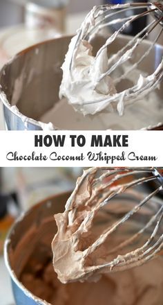 Coconut Whipped Cream Recipe, Kitchen Aide, Milk Benefits, Recipes With Whipping Cream, Chocolate Whipped Cream, Dairy Alternatives, Paleo Sweets, Desserts Vegan, Paleo Desserts