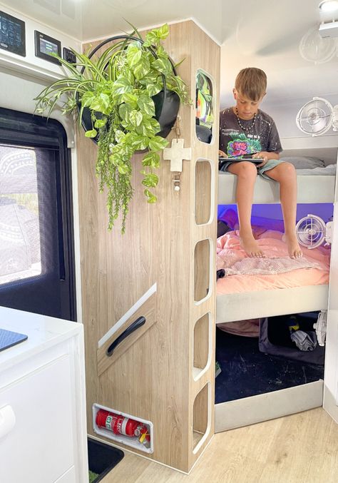 Bunk Beds Caravan, Caravan Triple Bunks, Caravan Set Up, Caravan Styling, Caravan Bunk Beds, Caravan Bunks, Camper Bunk Beds, Horse Truck, Caravan Hacks