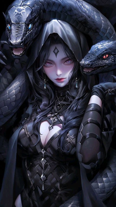 I Love You Drawings, Snake Girl, Gothic Fantasy Art, Love Animation Wallpaper, Female Knight, Yumeko Jabami, Art Women, Demon Art, Dark Art Illustrations