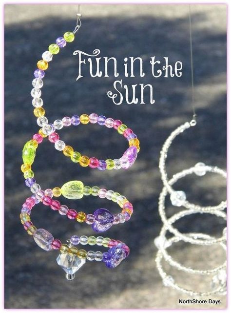 Easy Crafts For Disabled Adults, Spiral Suncatchers Diy, Crafts For 6th Graders, Easy Sun Catchers, Senior Crafts Assisted Living, Arts And Crafts For Seniors, Homemade Windchimes, Sun Catchers For Kids, Teen Craft Ideas