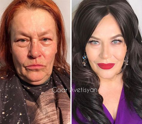 Irina Got All Her Wrinkles Reduced With Make Up So Much, They're Barely Visible Grande Transformation Maquillage, Amazing Makeup Transformation, Beauty Makeover, The Curtains, Power Of Makeup, Lots Of Makeup, Makeup Transformation, Makeup Makeover, Hollywood Star