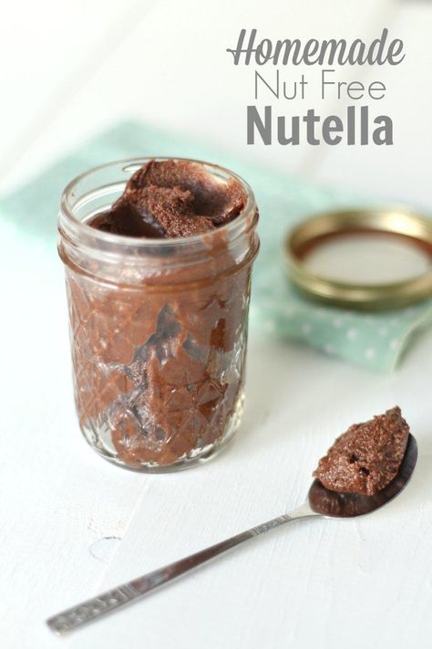 Homemade Nut Free Nutella - delicious chocolate spread without the nuts.  #ablossominglife #nutfree #nutfreenutella #chocolate #foodallergies Homemade Honey Butter, Nutella Recipe, Healthy Chocolate Chip Cookies, Nutella Spread, Homemade Nutella, Gluten Free Oatmeal, Healthy Chocolate Chip, Chocolate Spread, Nutella Recipes