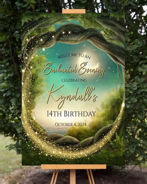 Enchanted Theme Party, Twisty Tree, 18th Debut, Enchanted Forest Theme, 16x20 Poster, Enchanted Evening, Welcome Signs, Forest Theme, Crafts Christmas