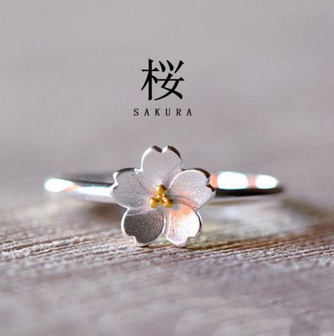 Pink Diamond Jewelry, Cherry Blossom Flower, Cheap Rings, Silver Jewels, Gold Earrings Designs, Blossom Flower, Gold Jewelry Fashion, Flower Ring, 925 Silver Rings