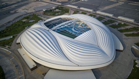 Discover the stadiums of FIFA World Cup Qatar 2022 Al Janoub Stadium, Real Time Travel, Qatar Football, Education City, Zaha Hadid Architecture, First World Cup, Match Of The Day, World Cup Qatar, Digital Light