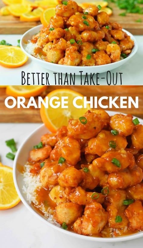 Chinese Orange Chicken that is better than take-out. How to make ORANGE CHICKEN at home with a sweet orange sauce. www.modernhoney.com Chinese Orange Chicken, Orange Chicken Sauce, Copy Cats, Orange Chicken Recipe, Easy Chinese Recipes, Panda Express, Copycat Restaurant Recipes, Sauce For Chicken, Orange Chicken