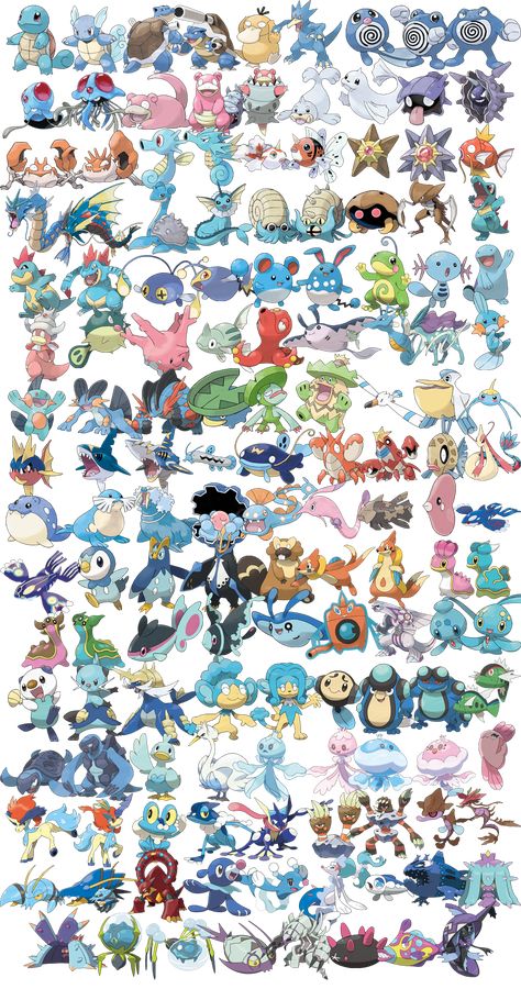 Water Pokemon Drawings, Pokémon Water Type, Water Trainer Pokemon, Pokemon Team Ideas, Water Type Pokemon Wallpaper, Water Pokemon Tattoo, Water Pokemon Art, Earth Pokemon, Water Pokemon Wallpaper