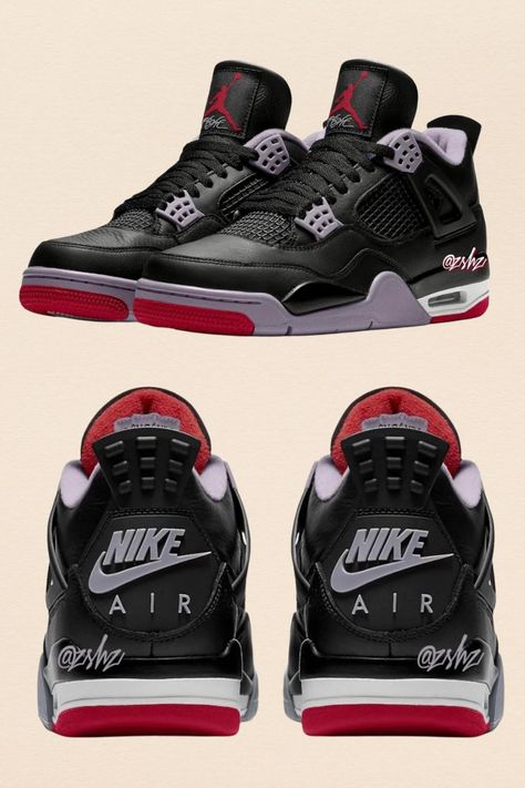 Air Jordan 4 Bred, Jordan 4 Retro Bred, Bred 4, Air Jordan Basketball Shoes, Jordan 4 Bred, Jordan Basketball Shoes, Nike Air Jordan Shoes, Jordan Retro 4, Cute Nike Shoes